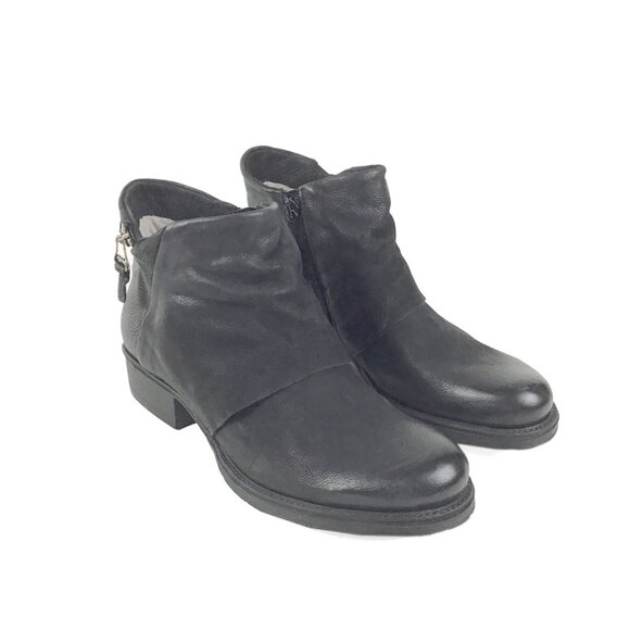 MIZ MOOZ Black Zip Around Leather Short Boot - Picture 2 of 13